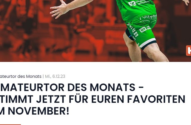 Votet für das Amateurtor des Monats